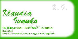 klaudia ivanko business card